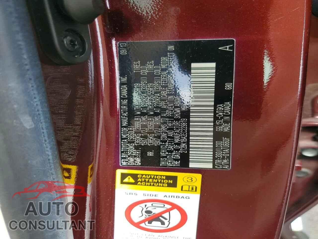 LEXUS RX350 2014 - 2T2BK1BA2EC229819