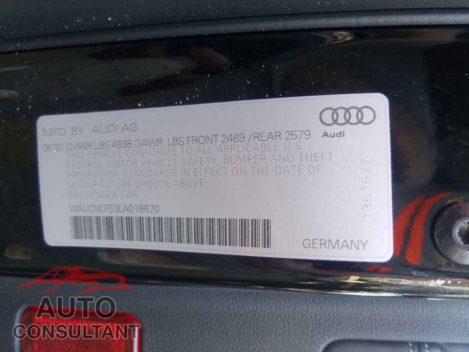 AUDI A5 2020 - WAUCNCF53LA018670