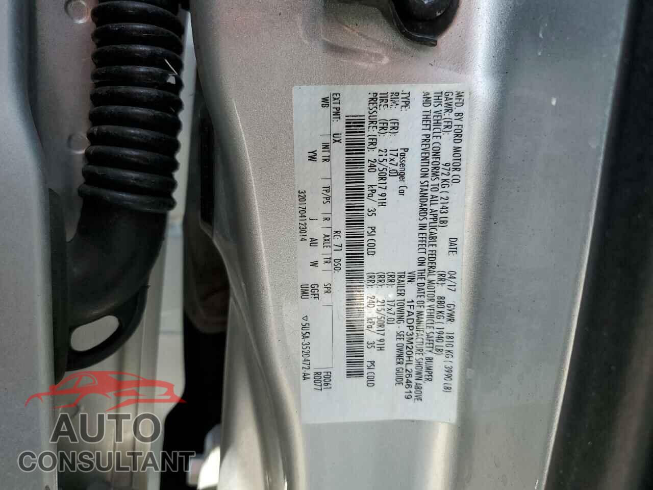 FORD FOCUS 2017 - 1FADP3M20HL264619
