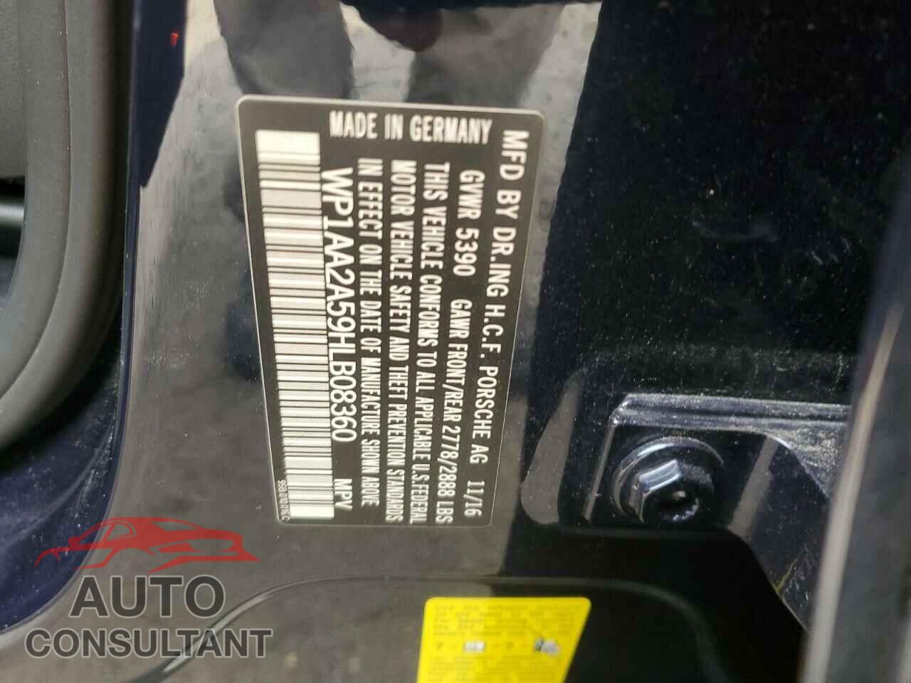 PORSCHE MACAN 2017 - WP1AA2A59HLB08360