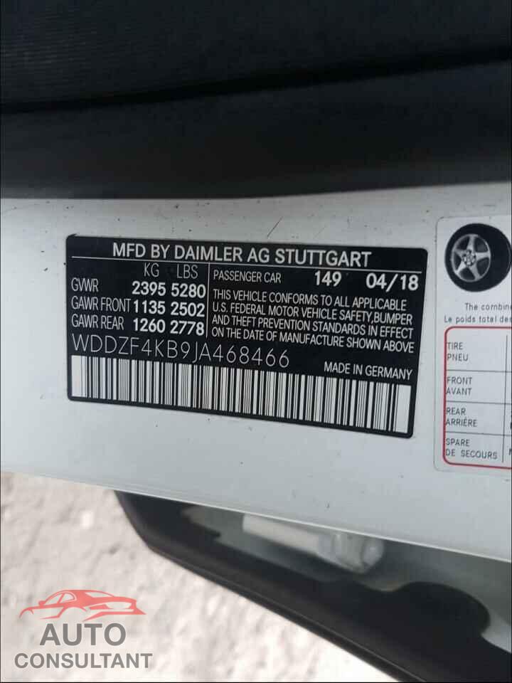 MERCEDES-BENZ E CLASS 2018 - WDDZF4KB9JA468466