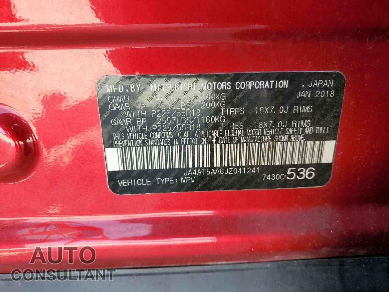MITSUBISHI ECLIPSE 2018 - JA4AT5AA6JZ041241