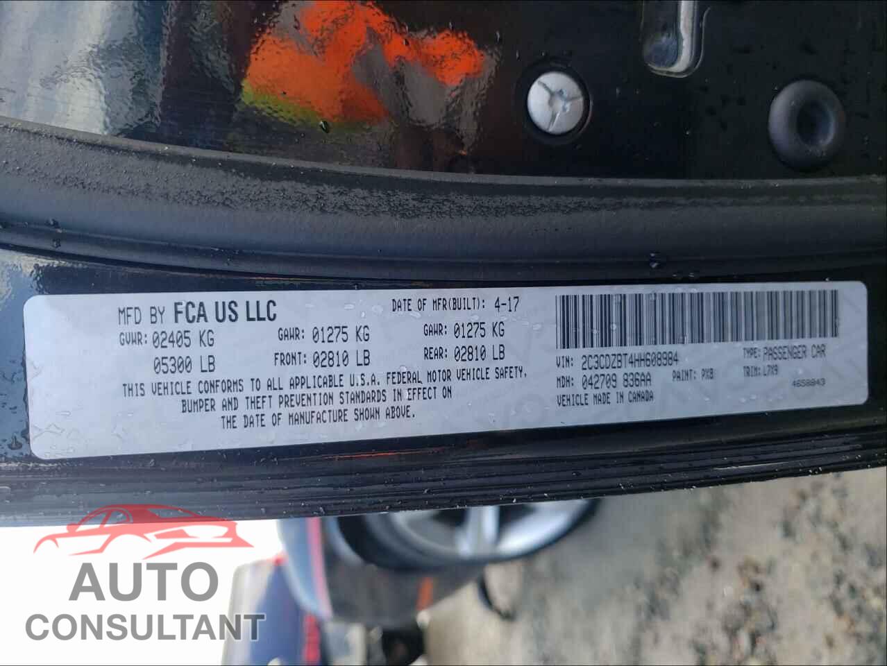 DODGE CHALLENGER 2017 - 2C3CDZBT4HH608984