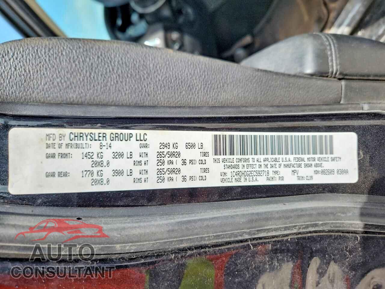 DODGE DURANGO 2014 - 1C4RDHDG2EC592718