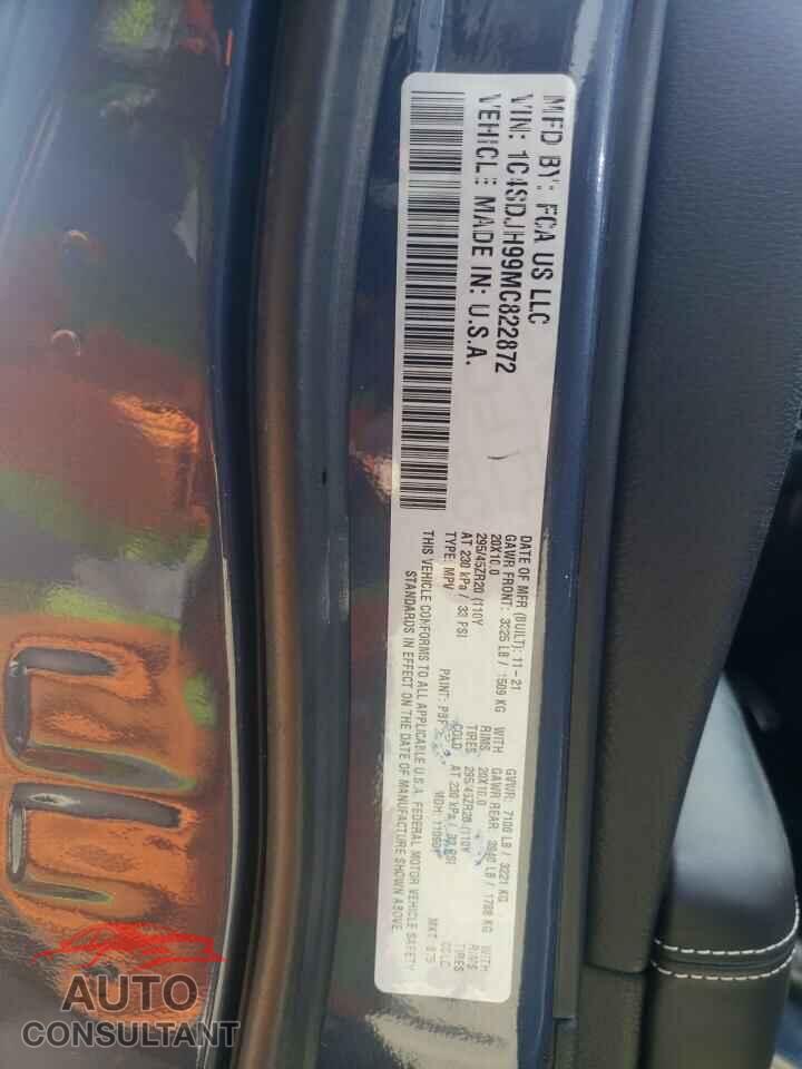 DODGE DURANGO 2021 - 1C4SDJH99MC822872