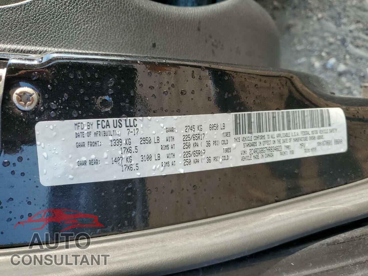 DODGE CARAVAN 2017 - 2C4RDGBG7HR834623