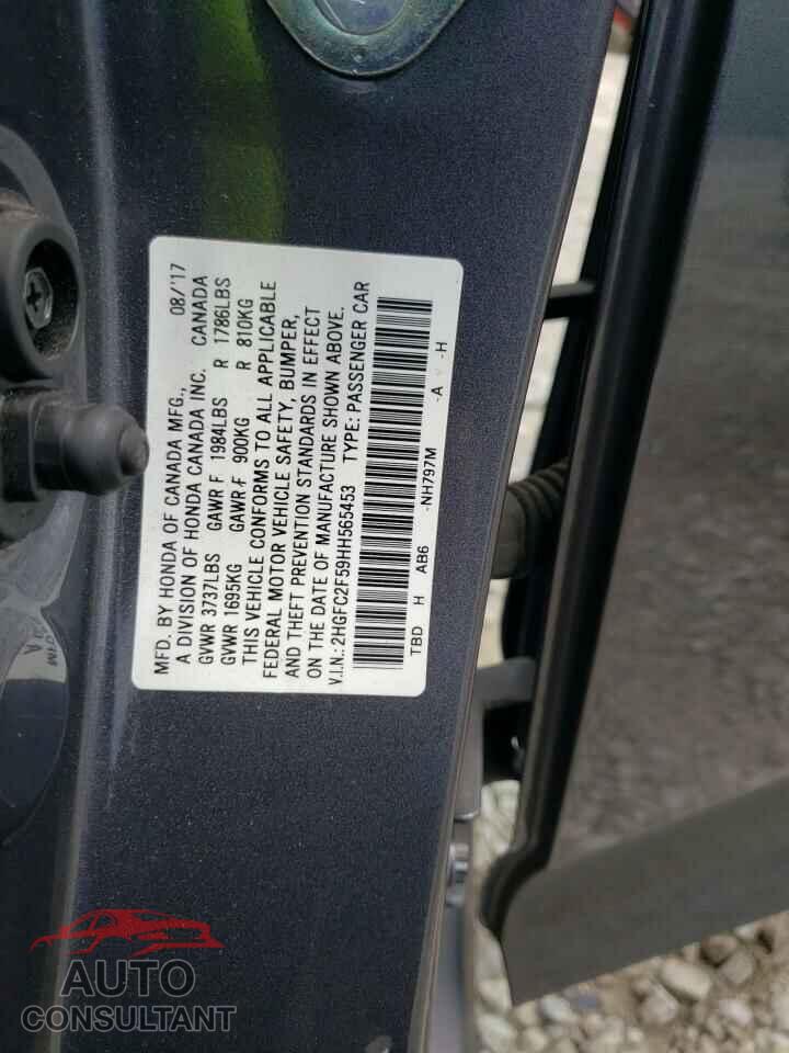 HONDA CIVIC 2017 - 2HGFC2F59HH565453