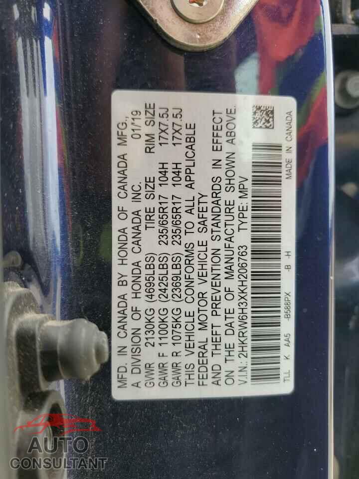 HONDA CRV 2019 - 2HKRW6H3XKH206763