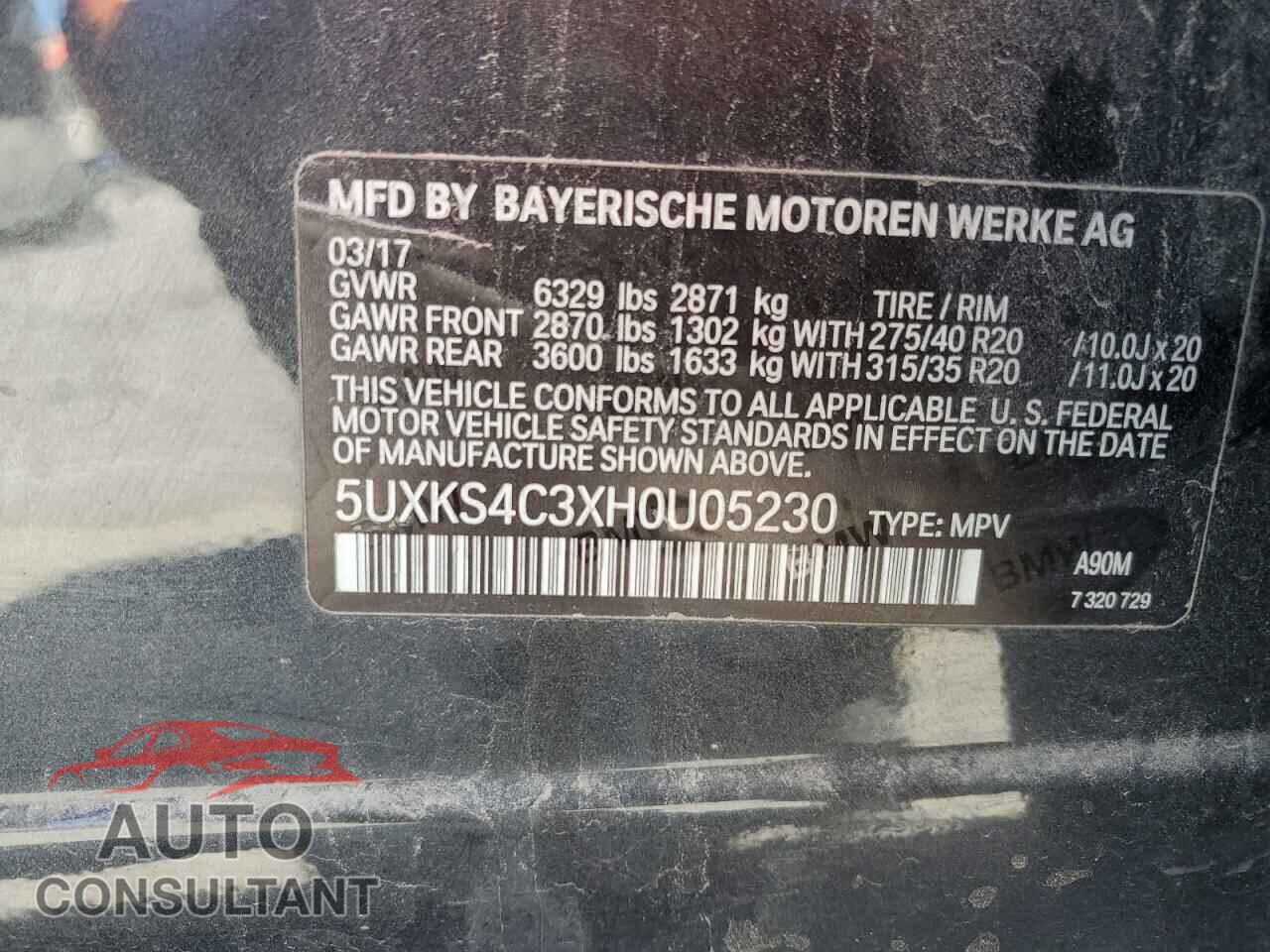 BMW X5 2017 - 5UXKS4C3XH0U05230