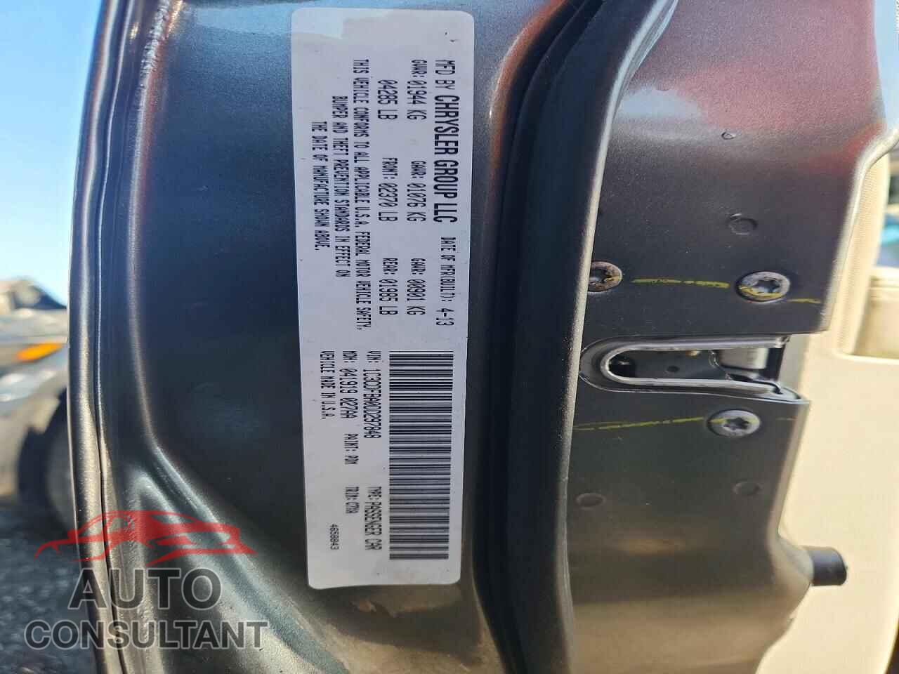 DODGE DART 2013 - 1C3CDFBA0DD297848