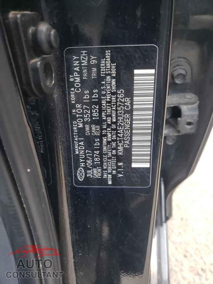HYUNDAI ACCENT 2017 - KMHCT4AE2HU357265