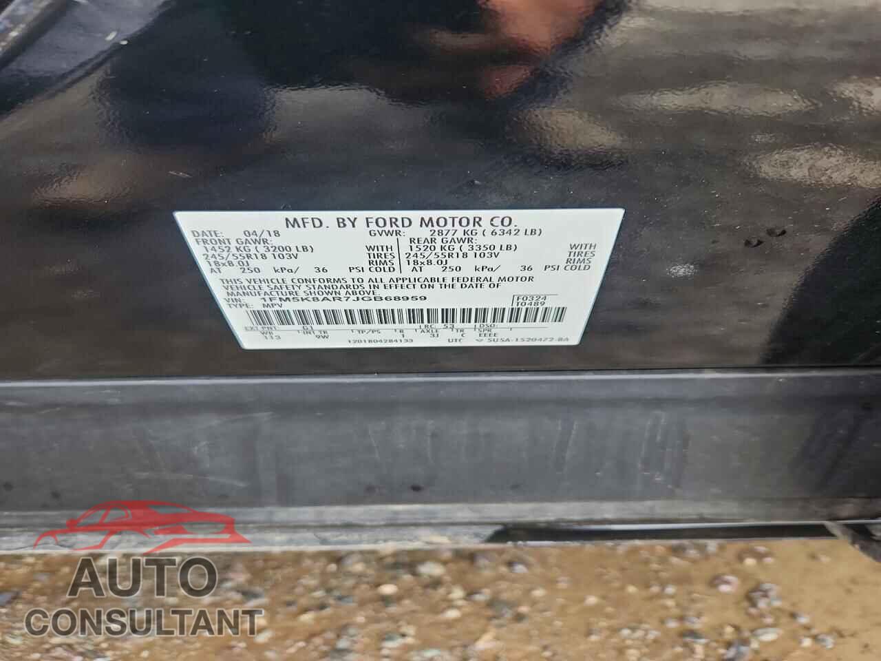 FORD EXPLORER 2018 - 1FM5K8AR7JGB68959