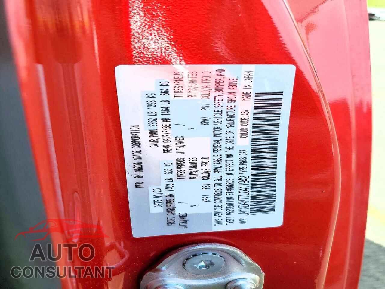MAZDA MX5 2020 - JM1NDAM77L0411942