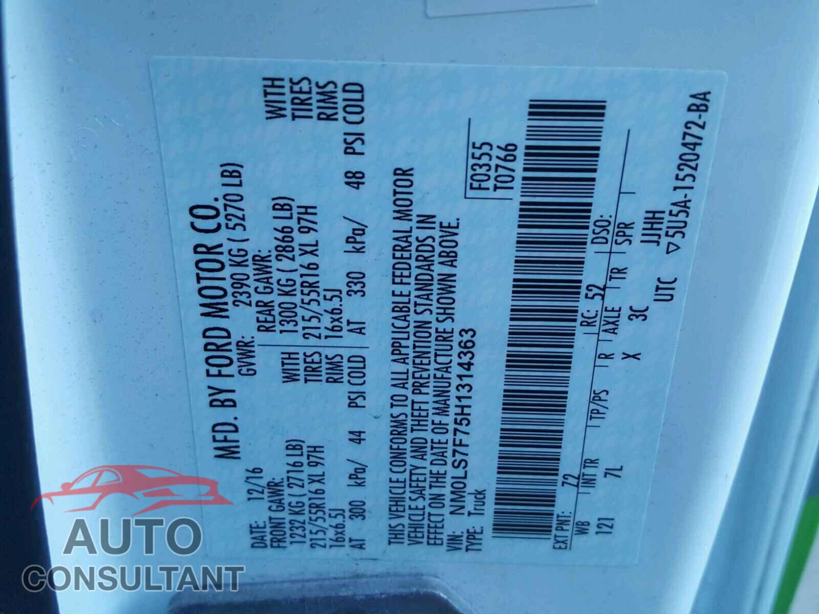 FORD TRANSIT CO 2017 - NM0LS7F75H1314363