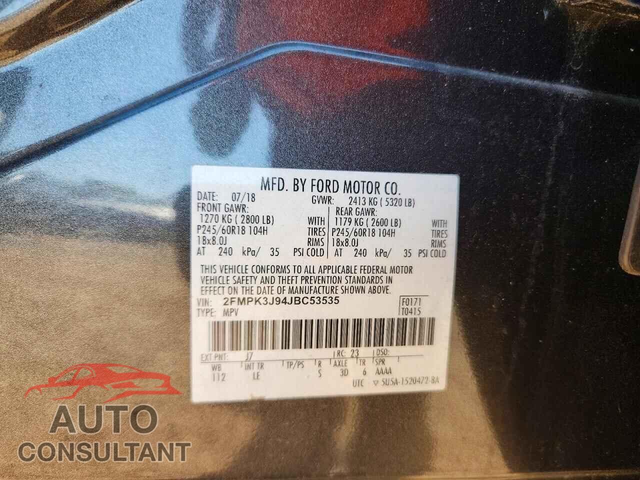 FORD EDGE 2018 - 2FMPK3J94JBC53535
