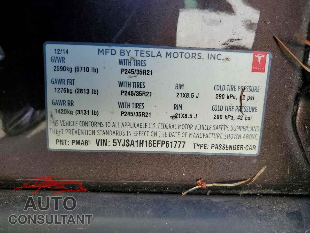 TESLA MODEL S 2014 - 5YJSA1H16EFP61777