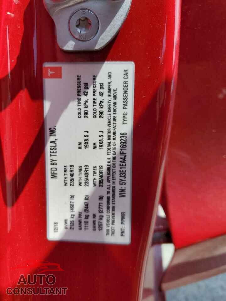 TESLA MODEL 3 2018 - 5YJ3E1EA4JF169236