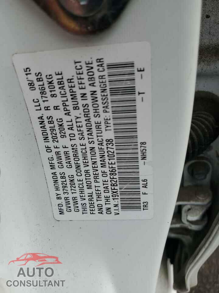 HONDA CIVIC 2015 - 19XFB2F86FE102738