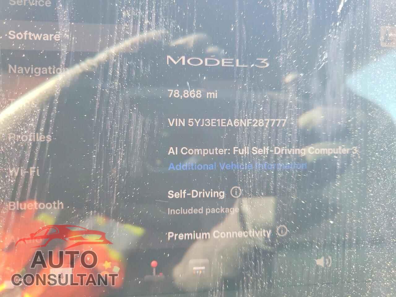 TESLA MODEL 3 2022 - 5YJ3E1EA6NF287777