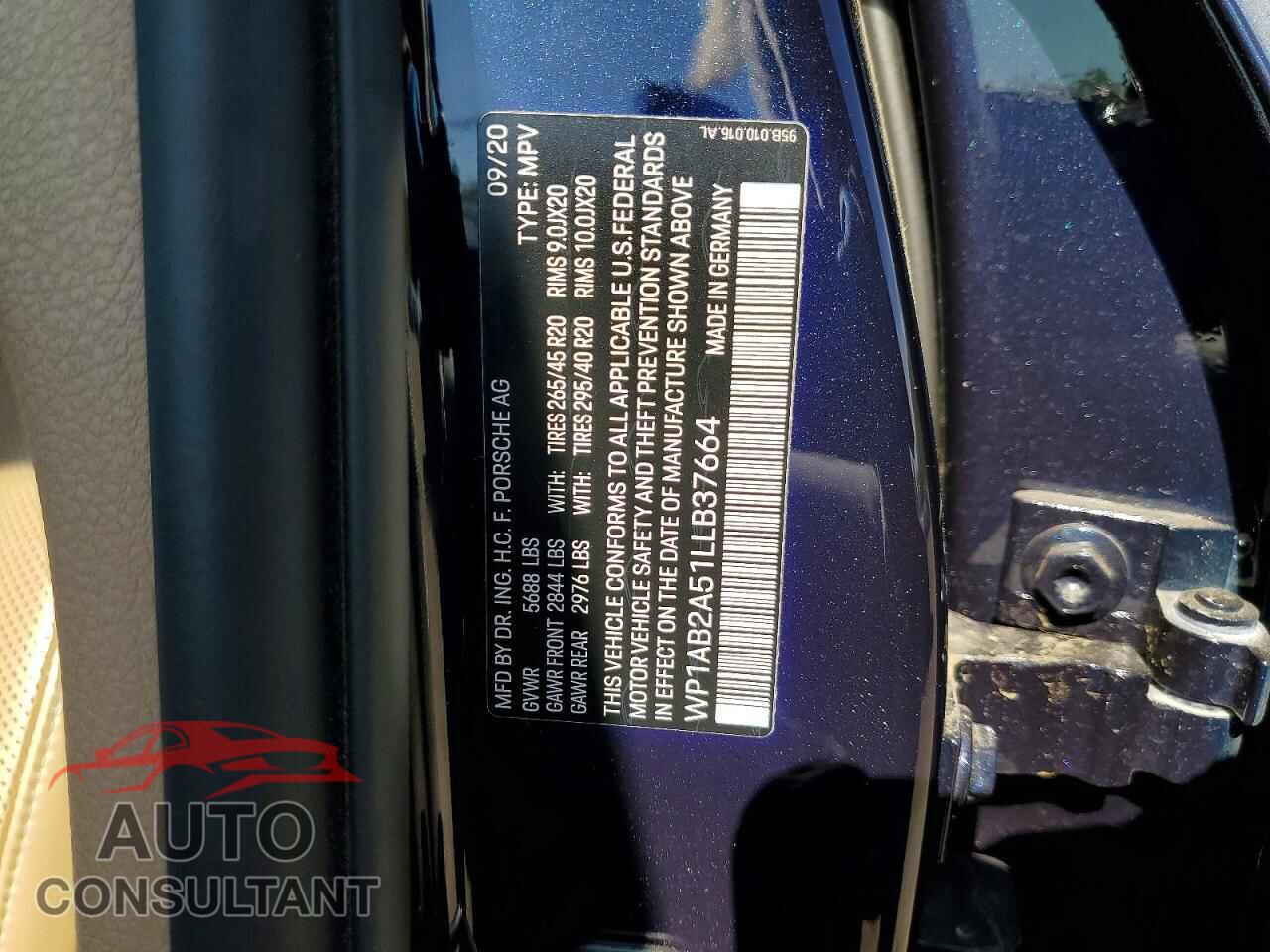 PORSCHE MACAN 2020 - WP1AB2A51LLB37664