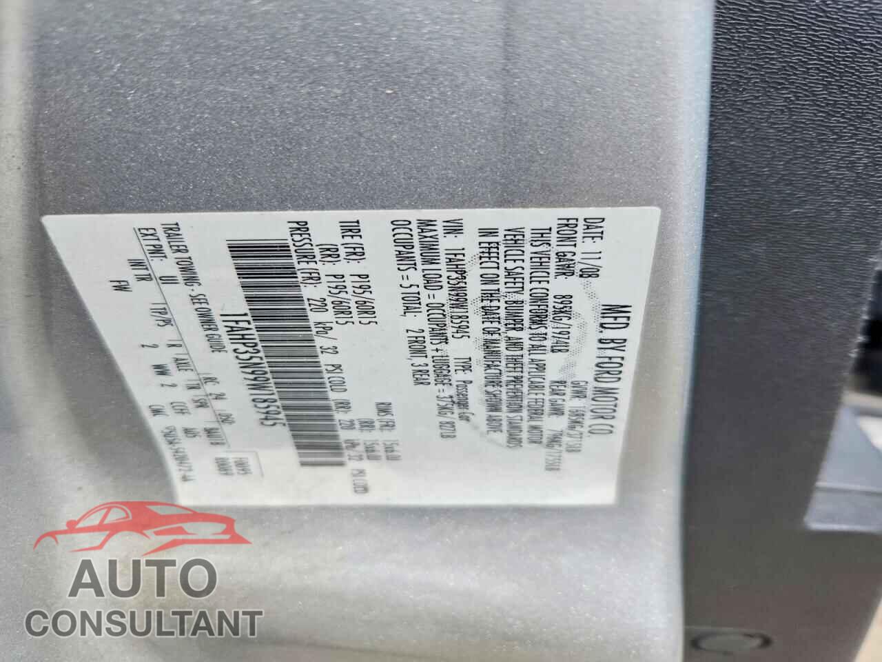 FORD FOCUS 2009 - 1FAHP35N99W185945