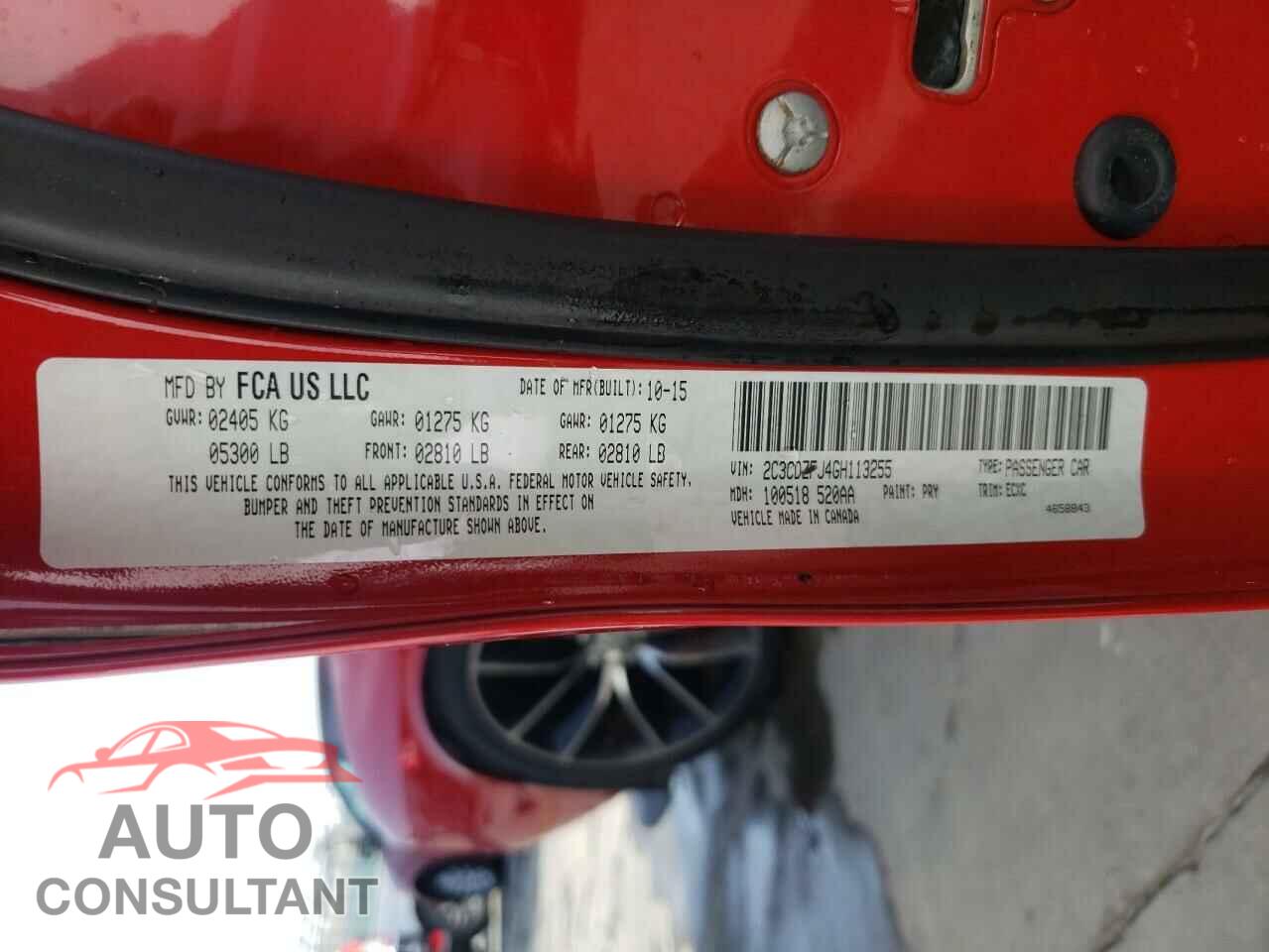 DODGE CHALLENGER 2016 - 2C3CDZFJ4GH113255