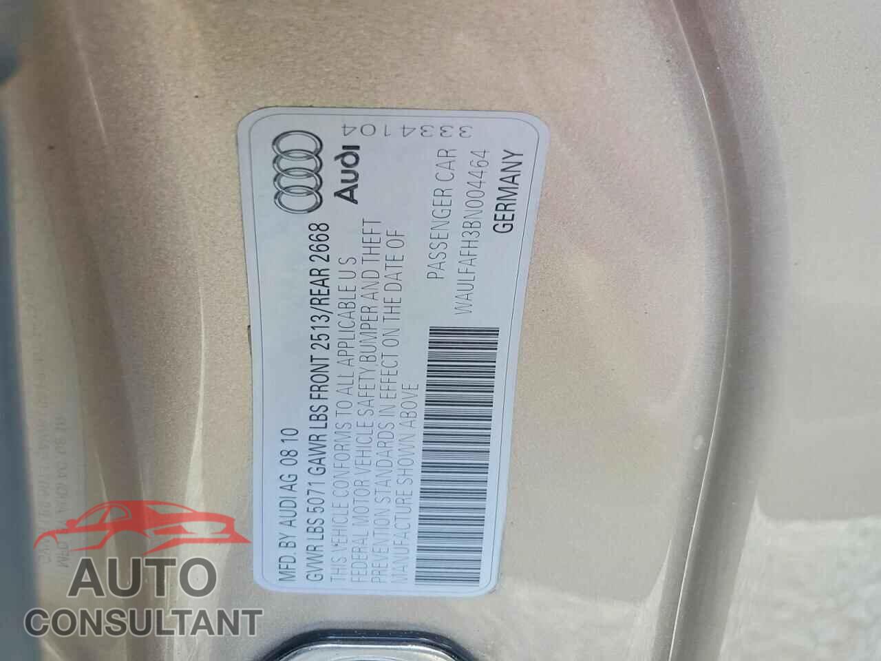 AUDI A5 2011 - WAULFAFH3BN004464