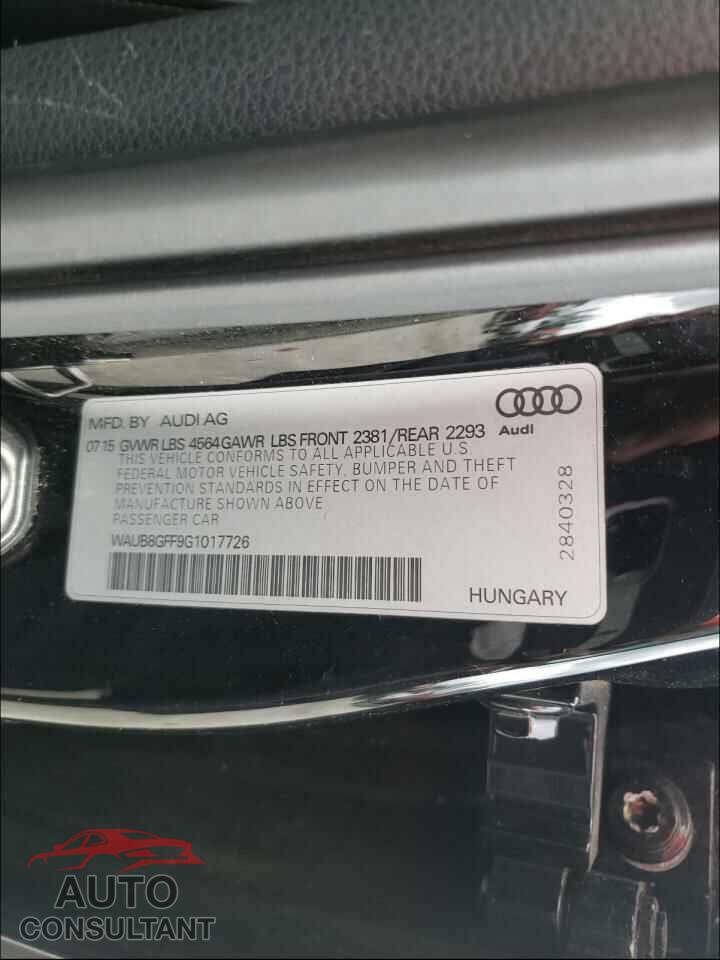 AUDI A3 2016 - WAUB8GFF9G1017726