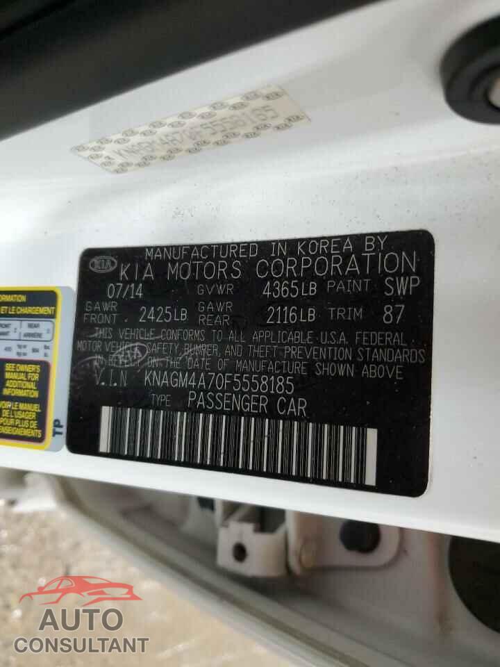 KIA OPTIMA 2015 - KNAGM4A70F5558185
