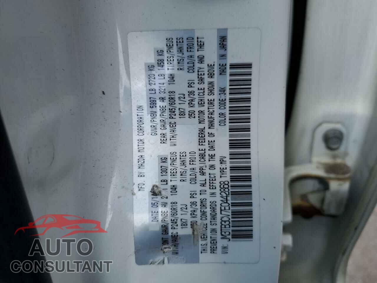 MAZDA CX-9 2014 - JM3TB3CV7E0442868