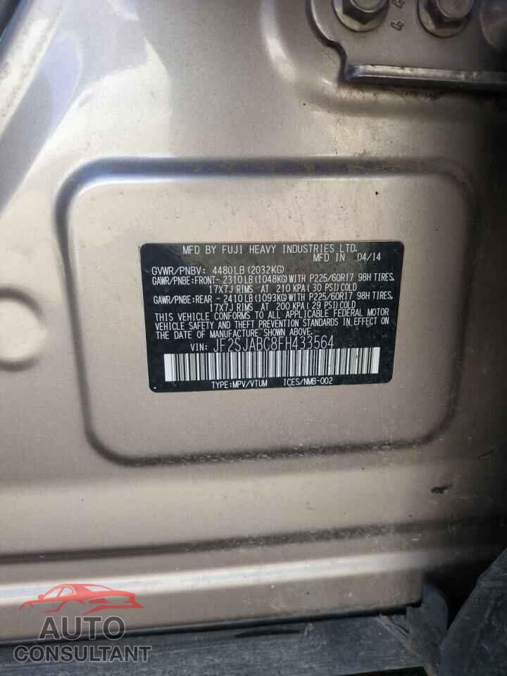 SUBARU FORESTER 2015 - JF2SJABC8FH433564
