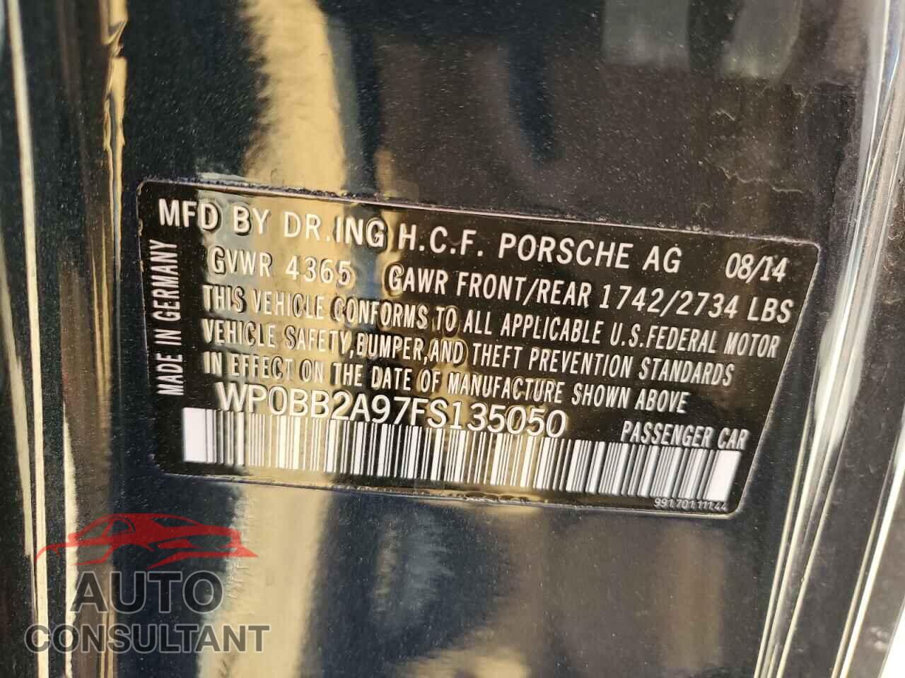 PORSCHE 911 2015 - WP0BB2A97FS135050