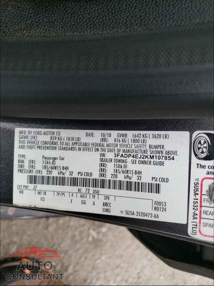 FORD FIESTA 2019 - 3FADP4EJ2KM107854
