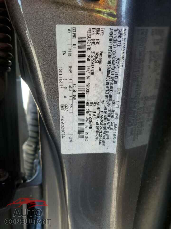 FORD FOCUS 2012 - 1FAHP3F24CL294844