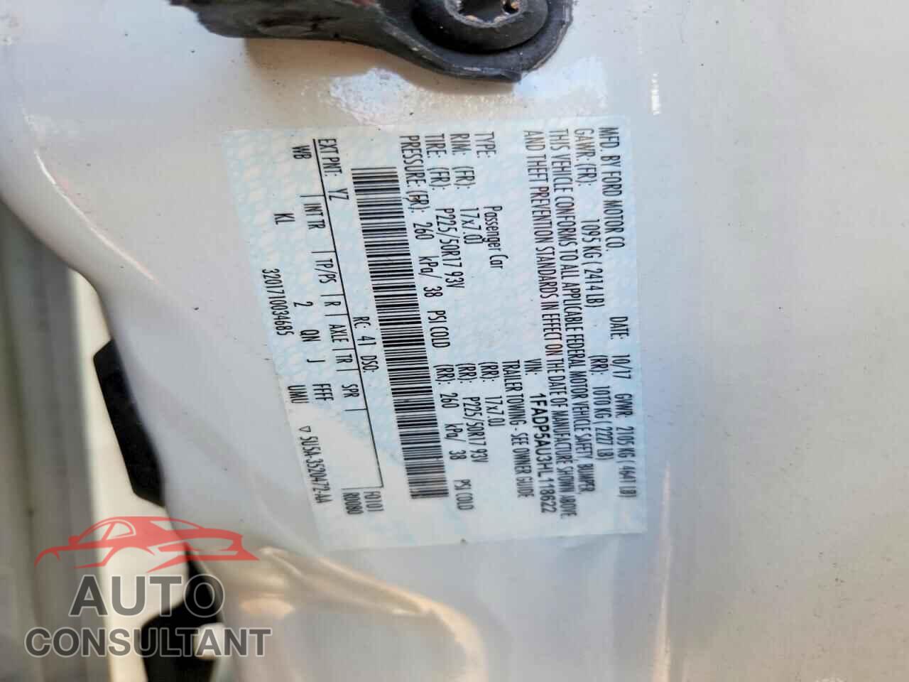 FORD CMAX 2017 - 1FADP5AU3HL118622