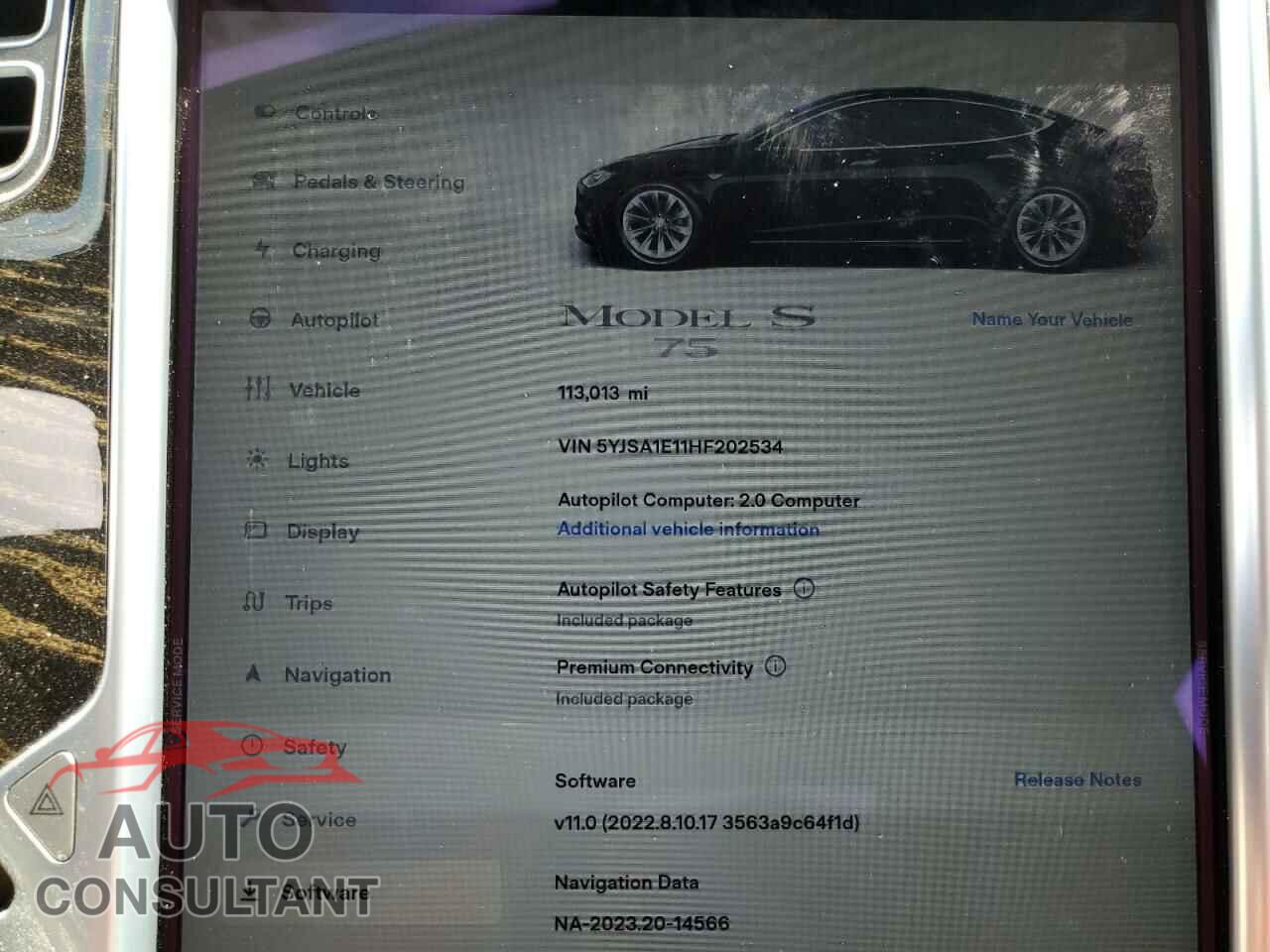 TESLA MODEL S 2017 - 5YJSA1E11HF202534