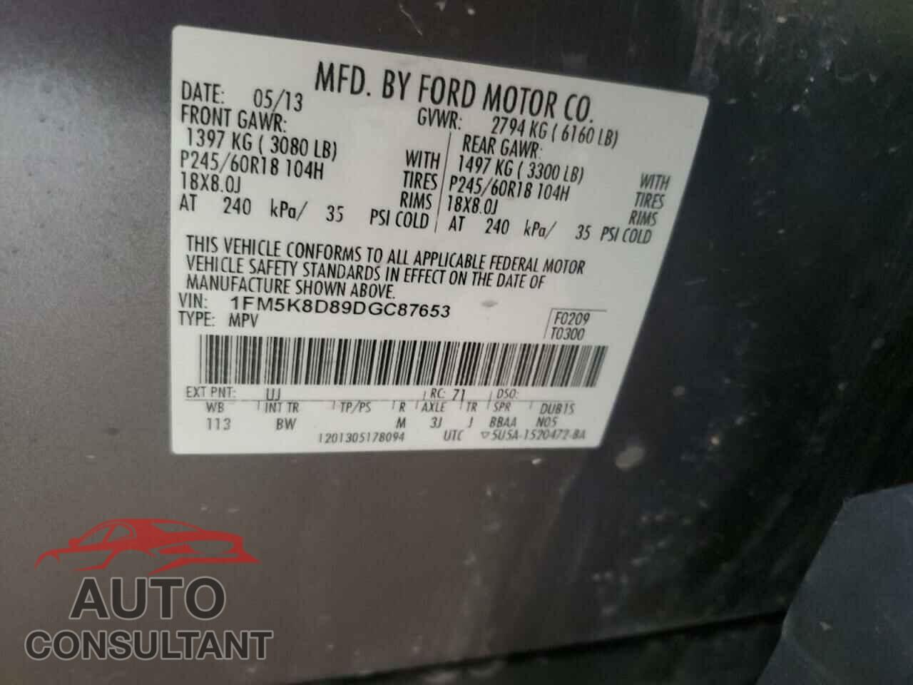 FORD EXPLORER 2013 - 1FM5K8D89DGC87653
