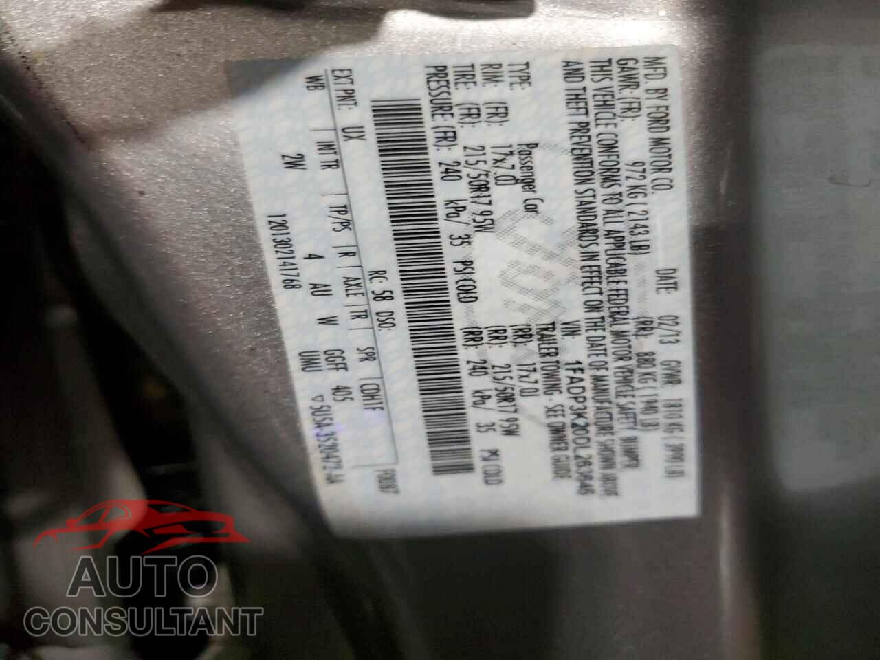 FORD FOCUS 2013 - 1FADP3K20DL263645