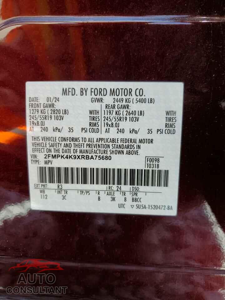 FORD EDGE 2024 - 2FMPK4K9XRBA75680