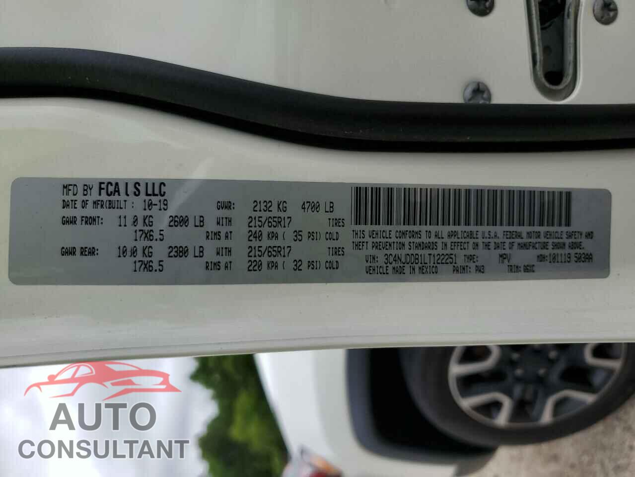 JEEP COMPASS 2020 - 3C4NJDDB1LT122251