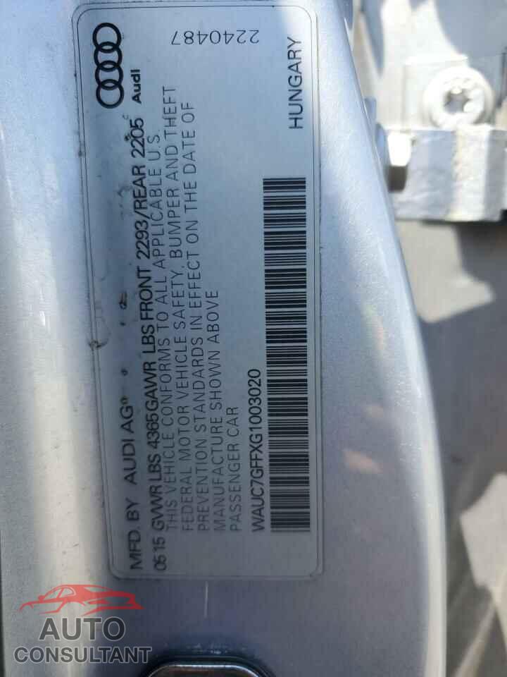 AUDI A3 2016 - WAUC7GFFXG1003020