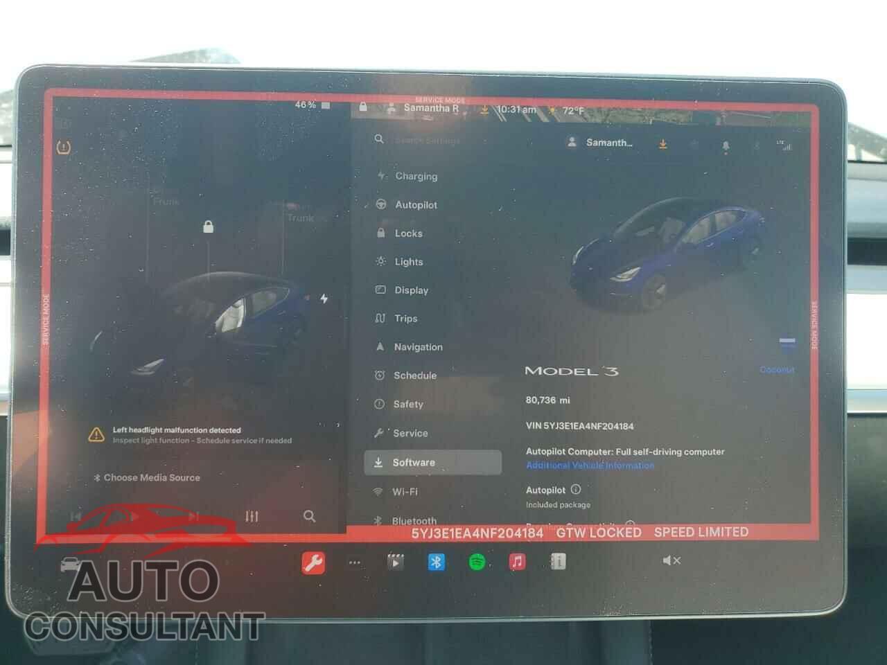 TESLA MODEL 3 2022 - 5YJ3E1EA4NF204184
