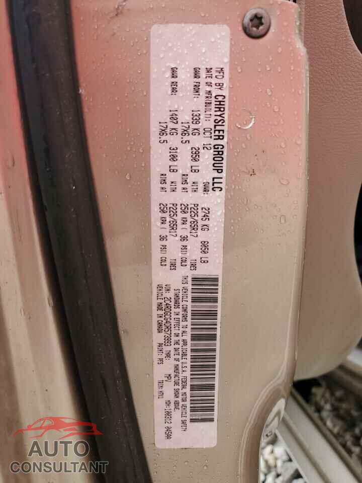 DODGE CARAVAN 2013 - 2C4RDGCG4DR573993