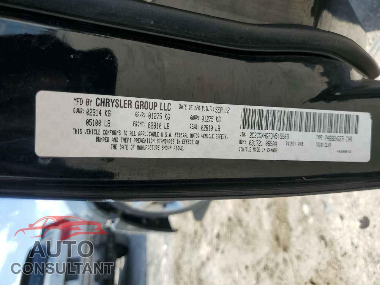 DODGE CHARGER 2013 - 2C3CDXHG7DH545503