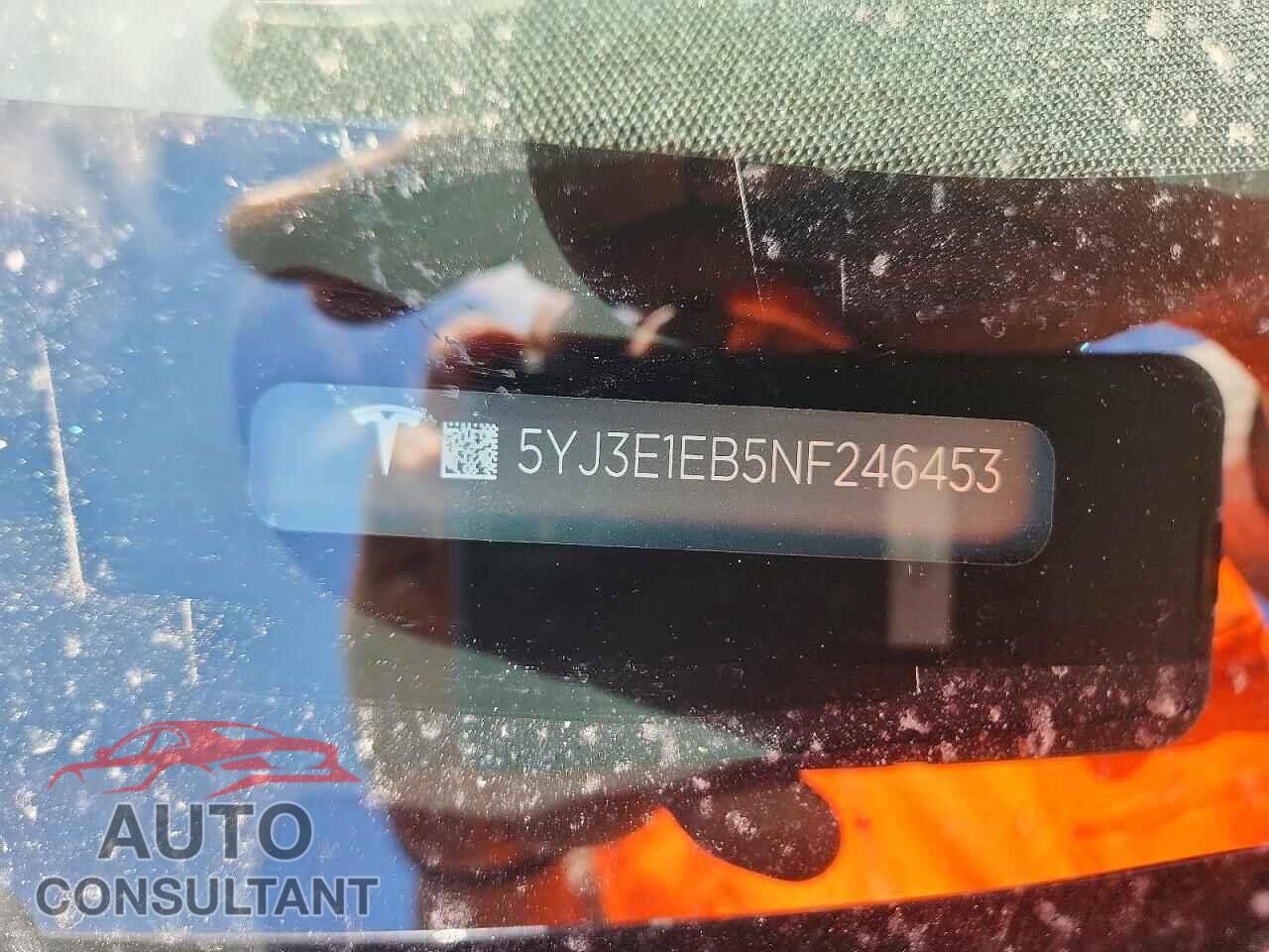 TESLA MODEL 3 2022 - 5YJ3E1EB5NF246453