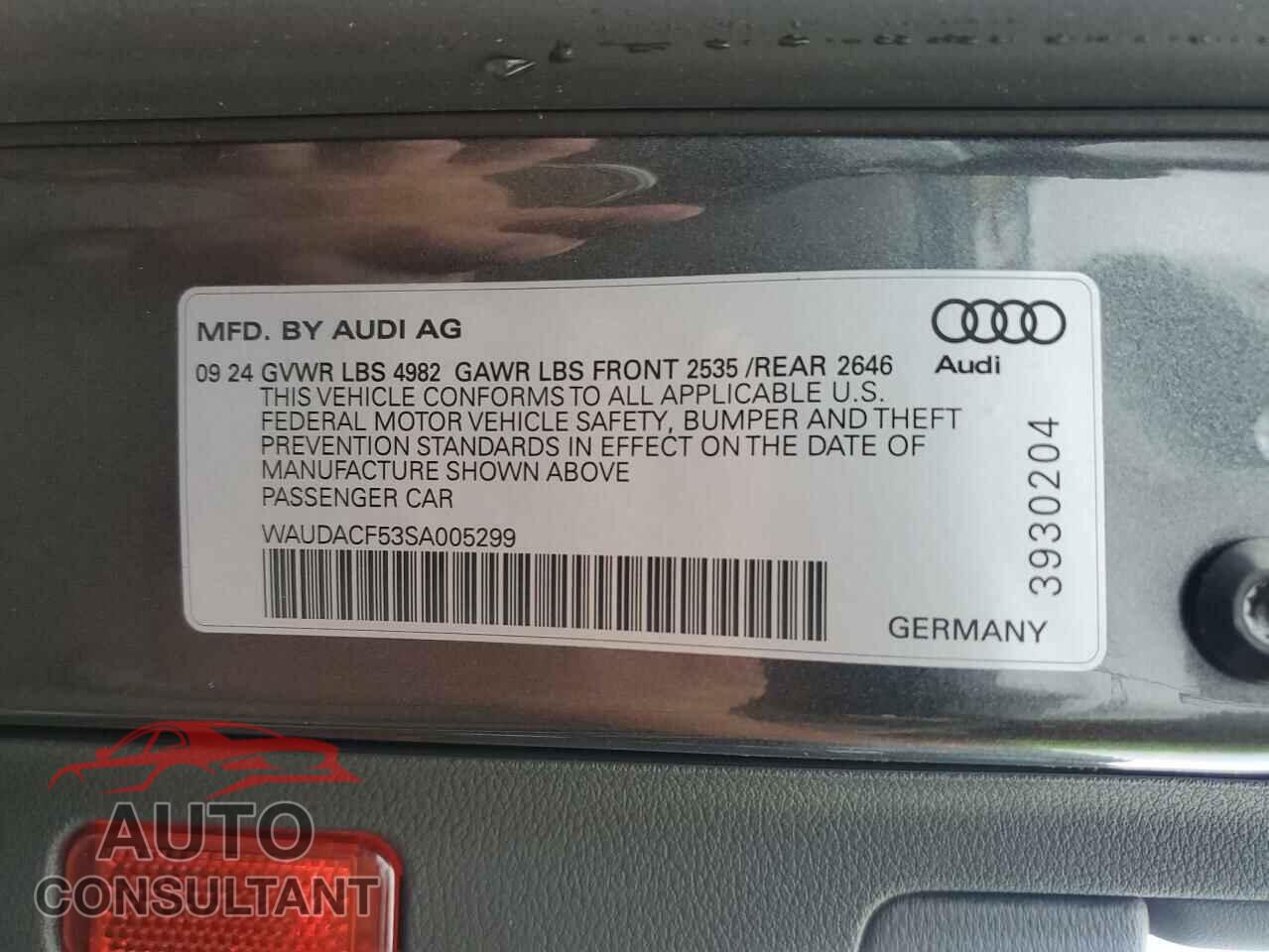 AUDI A5 2025 - WAUDACF53SA005299