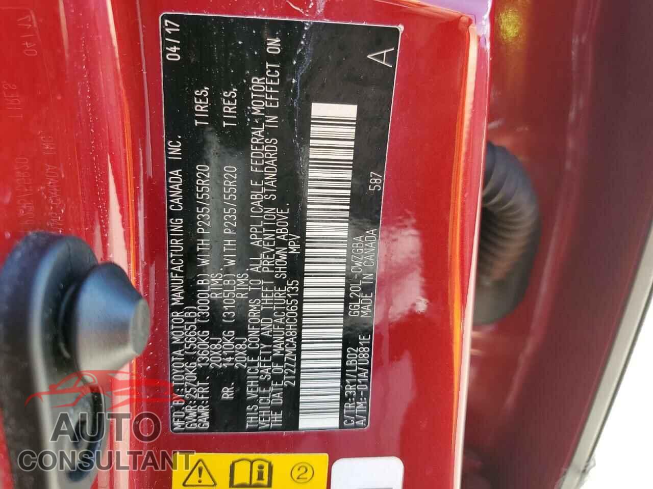 LEXUS RX350 2017 - 2T2ZZMCA8HC065135