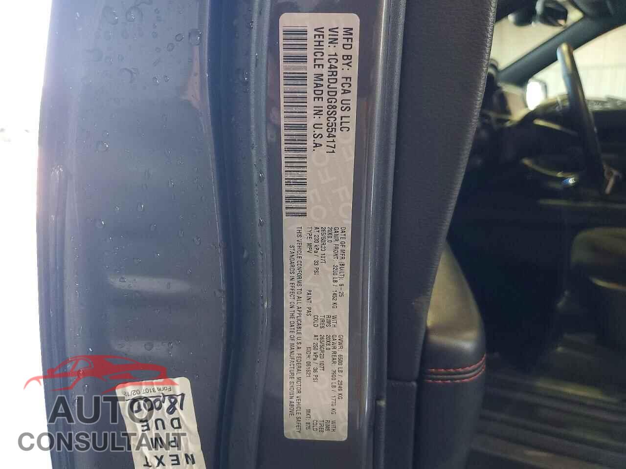 DODGE DURANGO 2025 - 1C4RDJDG8SC554171