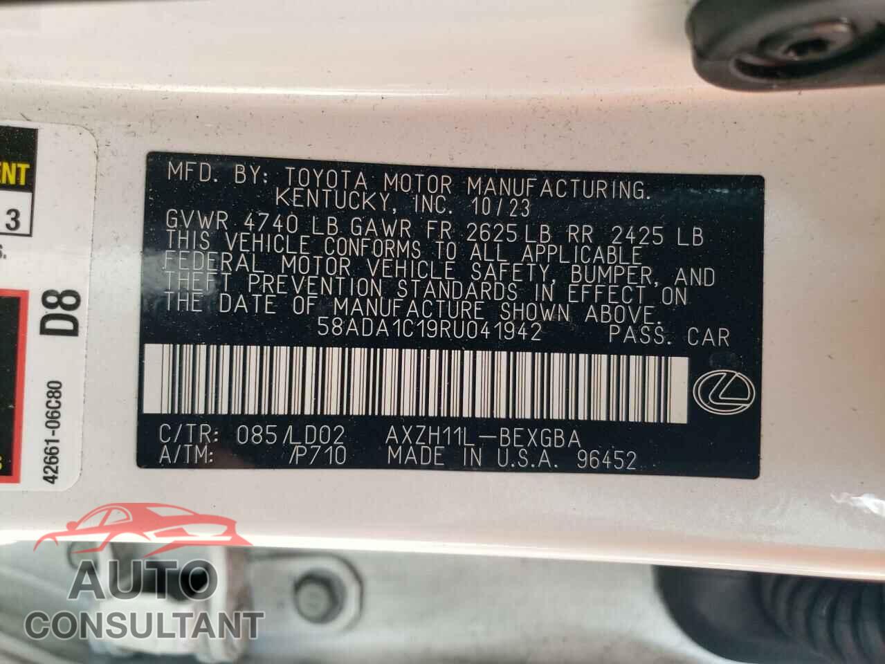 LEXUS ES300 2024 - 58ADA1C19RU041942