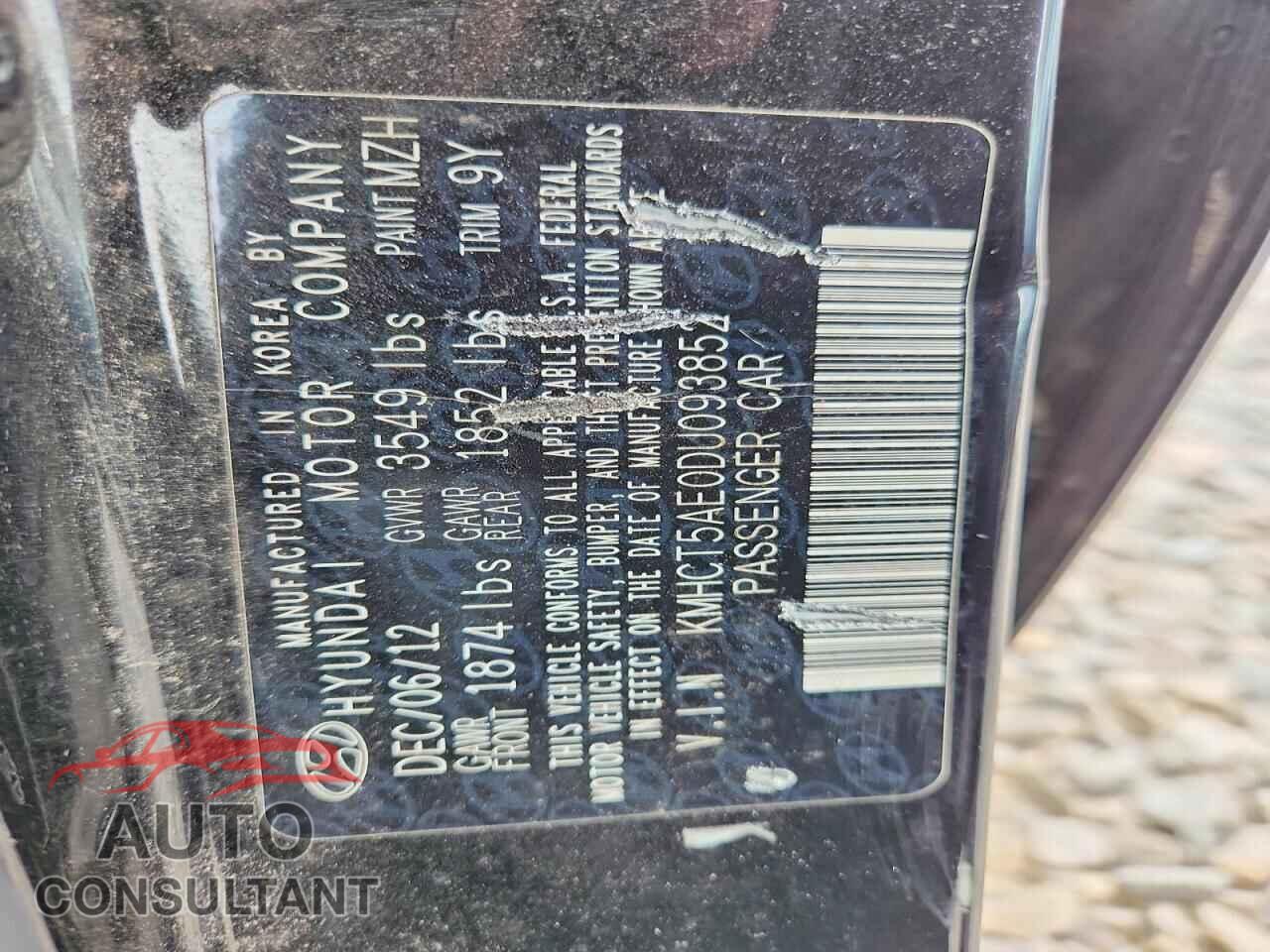 HYUNDAI ACCENT 2013 - KMHCT5AE0DU093852